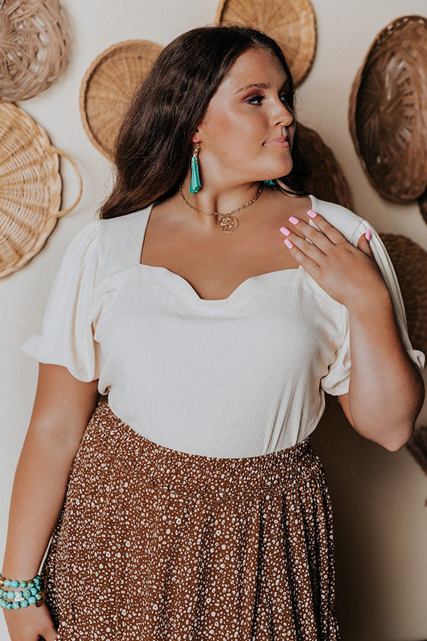 Dance And Romance Bodysuit In Cream   Curves-Beginning Fashion