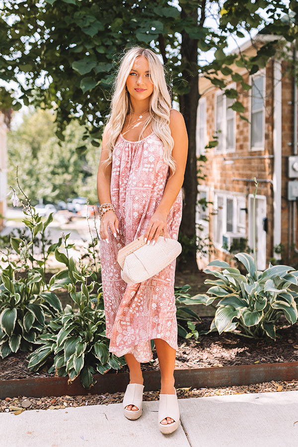 Bayside Stroll Midi In Blush-Beginning Fashion