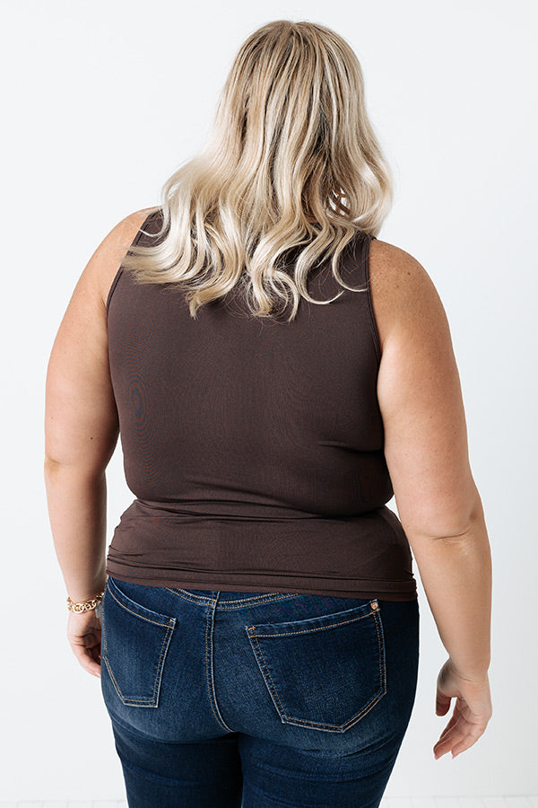 Basic Instincts Seamless Tank In Chestnut Curves-Beginning Fashion