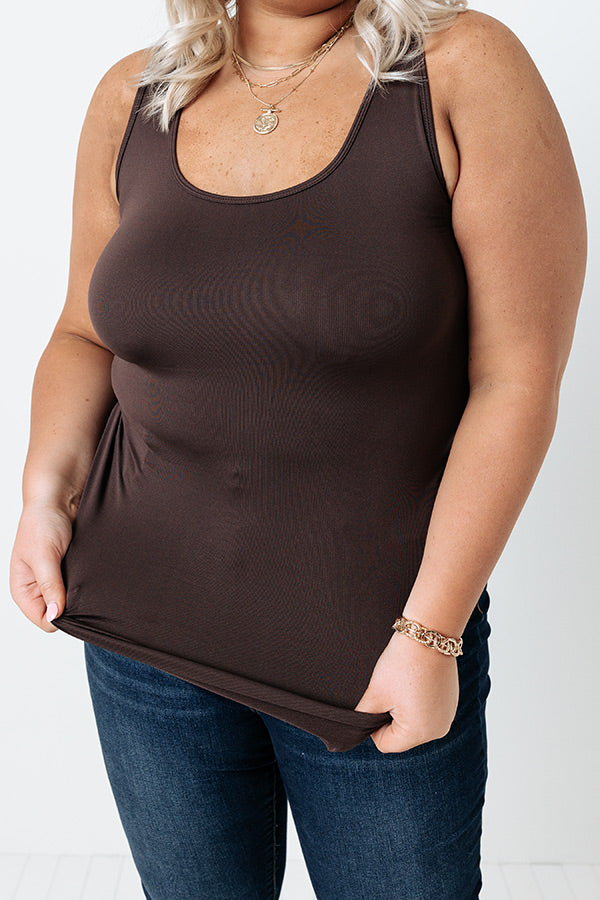 Basic Instincts Seamless Tank In Chestnut Curves-Beginning Fashion