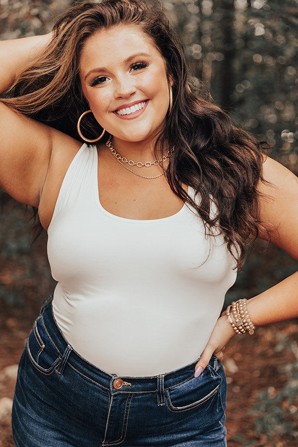Basic Instincts Seamless Tank In Ivory Curves-Beginning Fashion