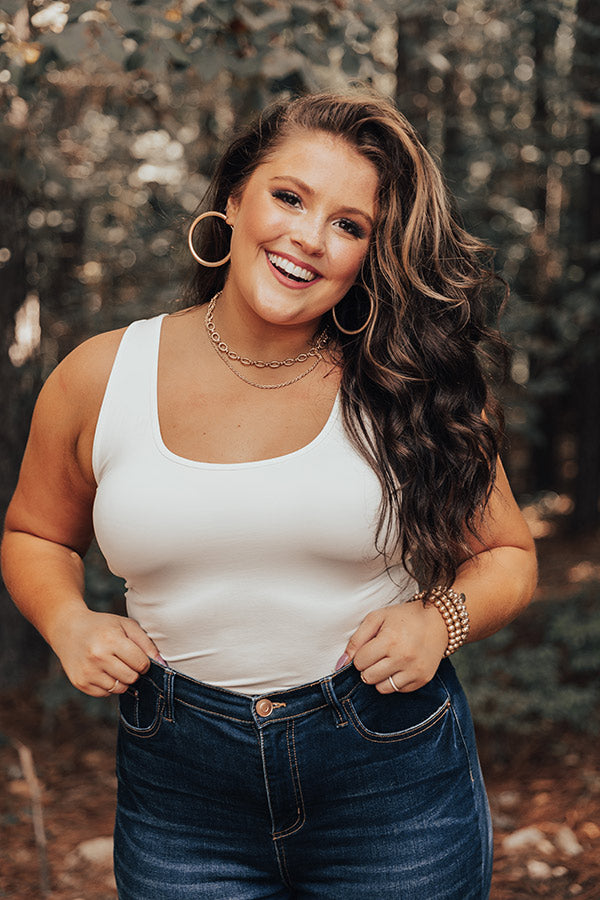 Basic Instincts Seamless Tank In Ivory Curves-Beginning Fashion