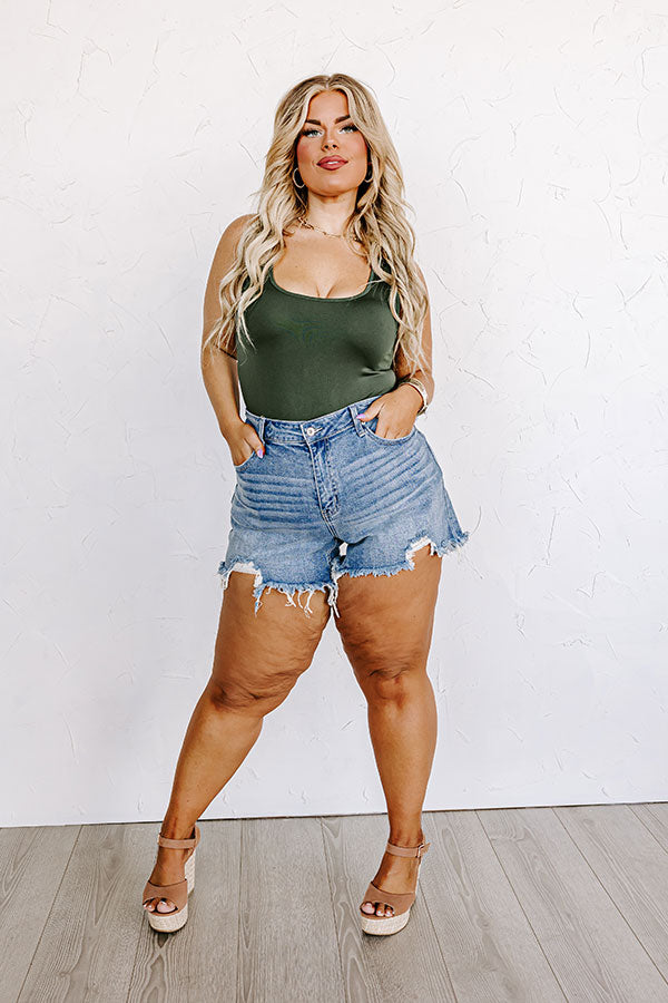 Basic Instincts Seamless Tank In Hunter Green Curves-Beginning Fashion