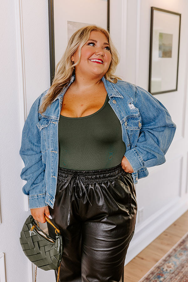 Basic Instincts Seamless Tank In Hunter Green Curves-Beginning Fashion