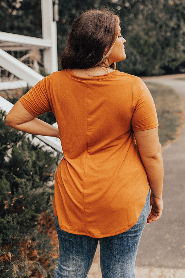 Back To My Roots Tee in Rust Curves-Beginning Fashion