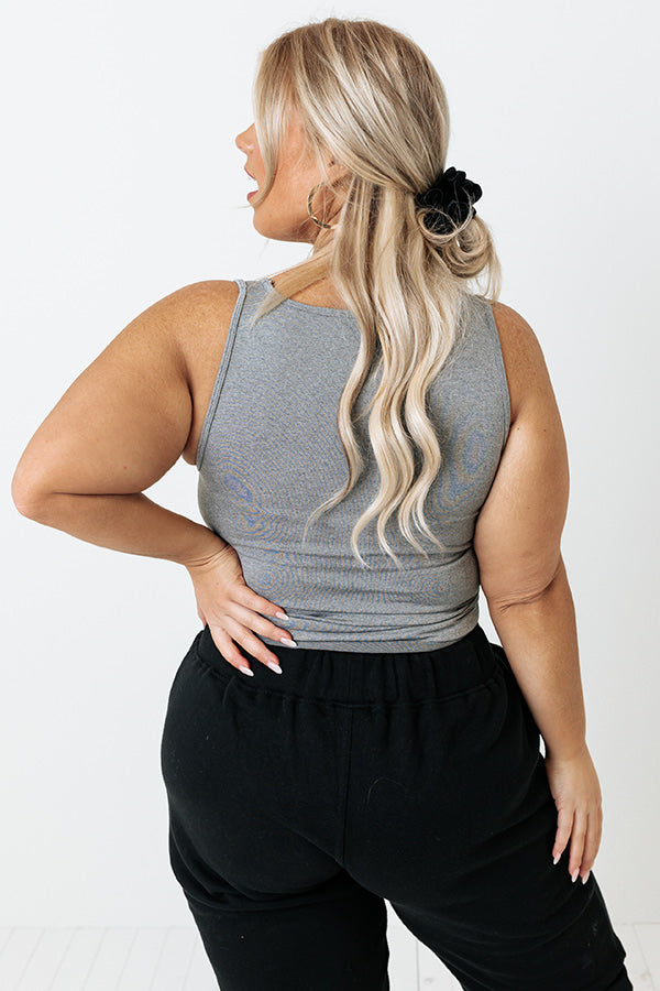 Basic Instincts Seamless Tank In Grey Curves-Beginning Fashion