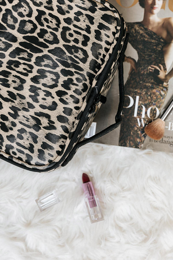 Glisten Up Leopard Cosmetic Bag-Beginning Fashion