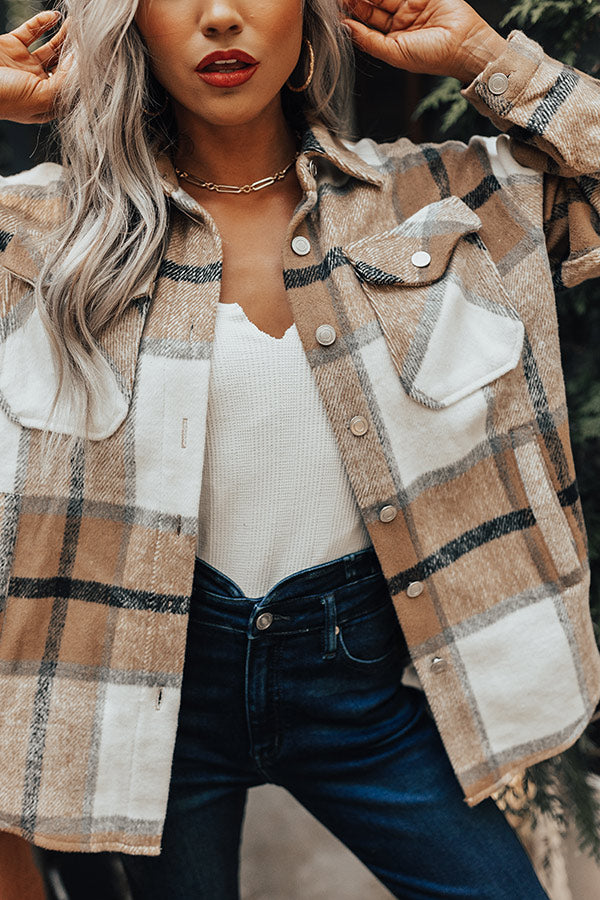 Fall Transition Plaid Jacket-Beginning Fashion