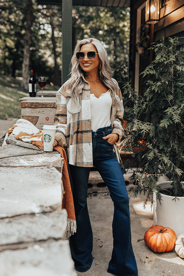 Fall Transition Plaid Jacket-Beginning Fashion