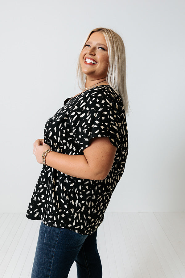 Balancing Act Shift Top In Black Curves-Beginning Fashion