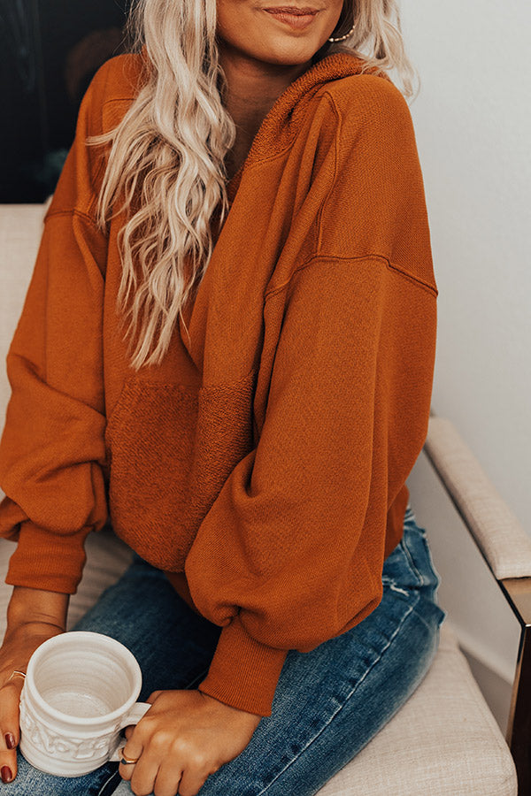 Charleston Cozy Hoodie In Rust-Beginning Fashion