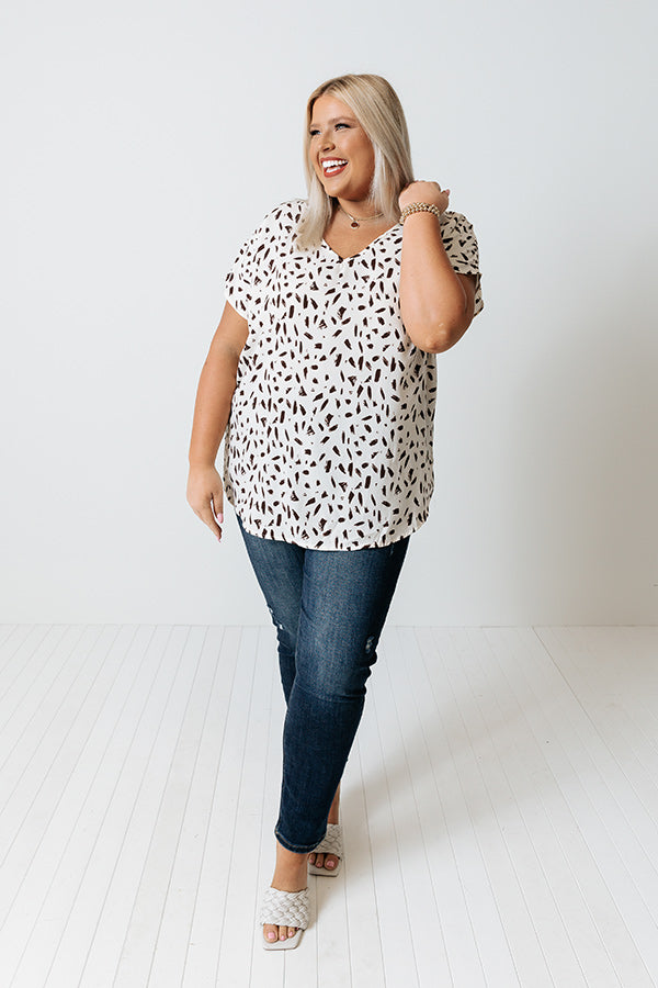 Balancing Act Shift Top In Ivory Curves-Beginning Fashion