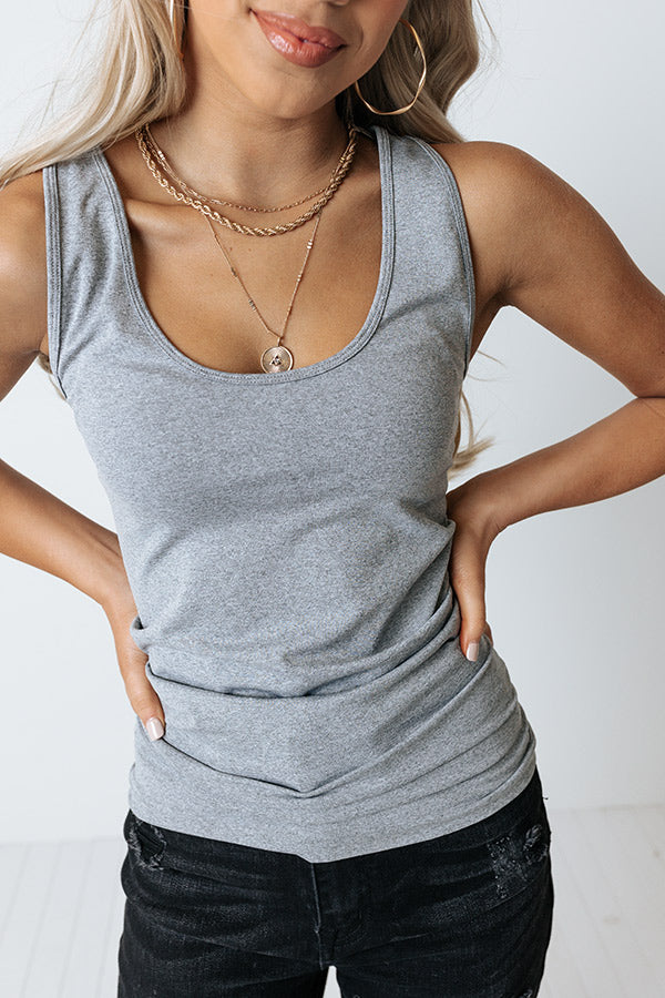 Basic Instincts Seamless Tank In Grey-Beginning Fashion