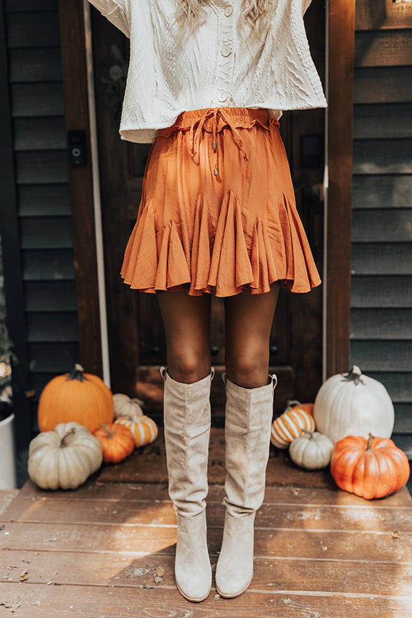 Headed For Happy Hour Skort In Rust-Beginning Fashion