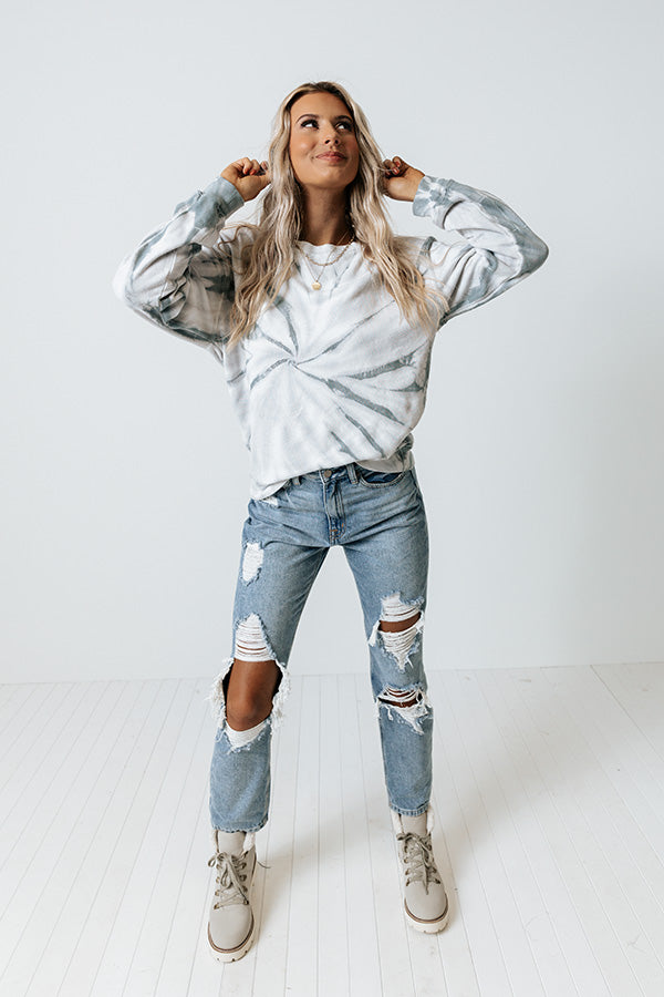 Fast Track Tie Dye Sweatshirt In Slate-Beginning Fashion