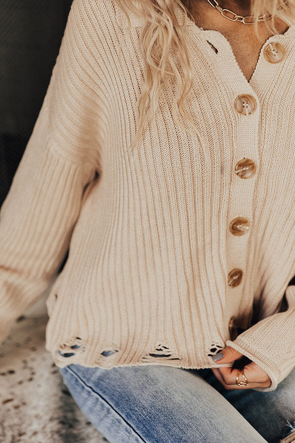 Best Version Distressed Sweater in Iced Latte-Beginning Fashion