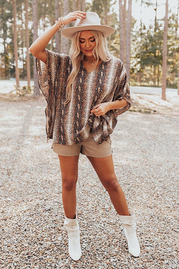 Bring On The Sunshine Snake Print Shift Tunic-Beginning Fashion