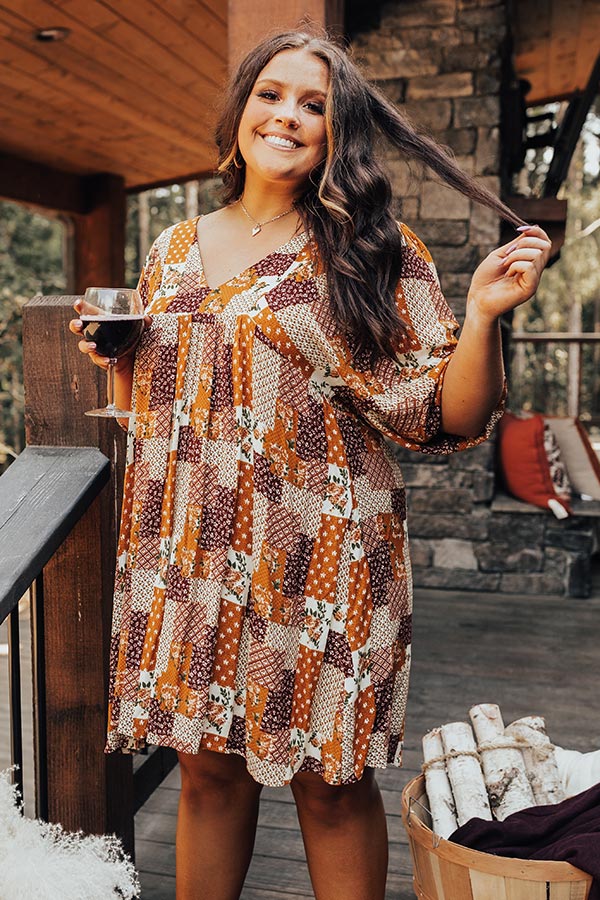 Forever Stylish Floral Dress in Cream Curves-Beginning Fashion