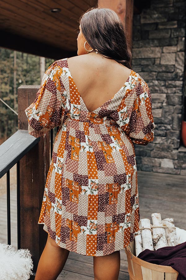 Forever Stylish Floral Dress in Cream Curves-Beginning Fashion