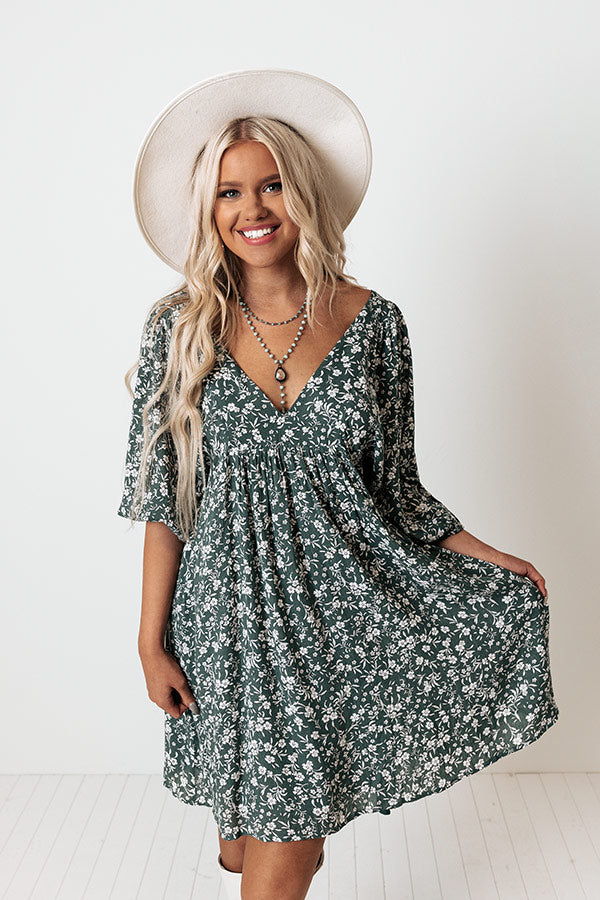 Forever Stylish Floral Dress in Dark Pear-Beginning Fashion