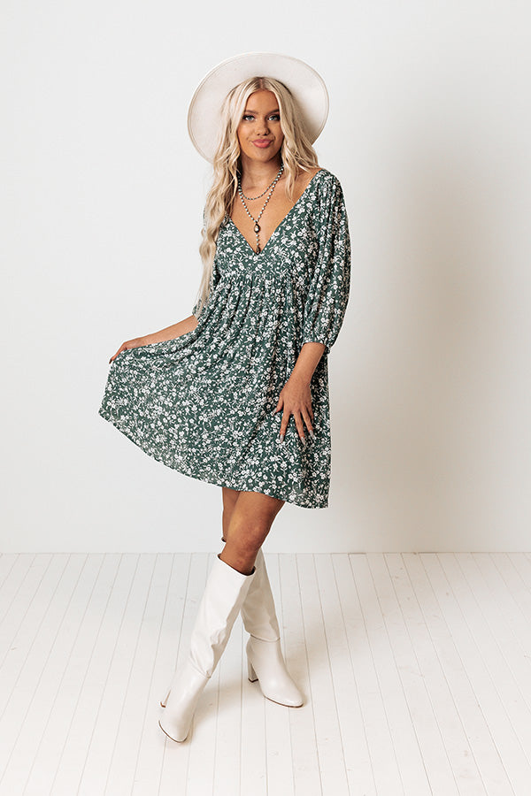 Forever Stylish Floral Dress in Dark Pear-Beginning Fashion