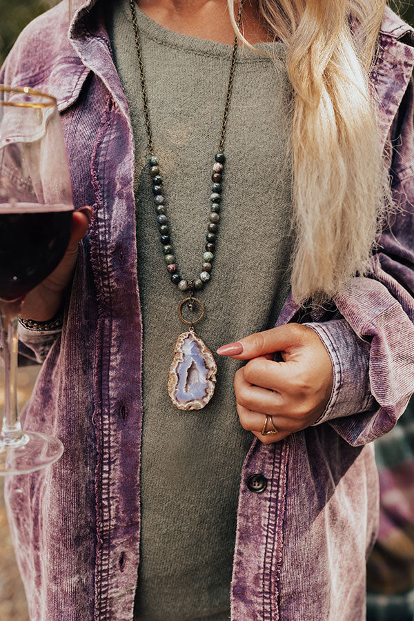 Cabinside Sips Druzy Necklace-Beginning Fashion