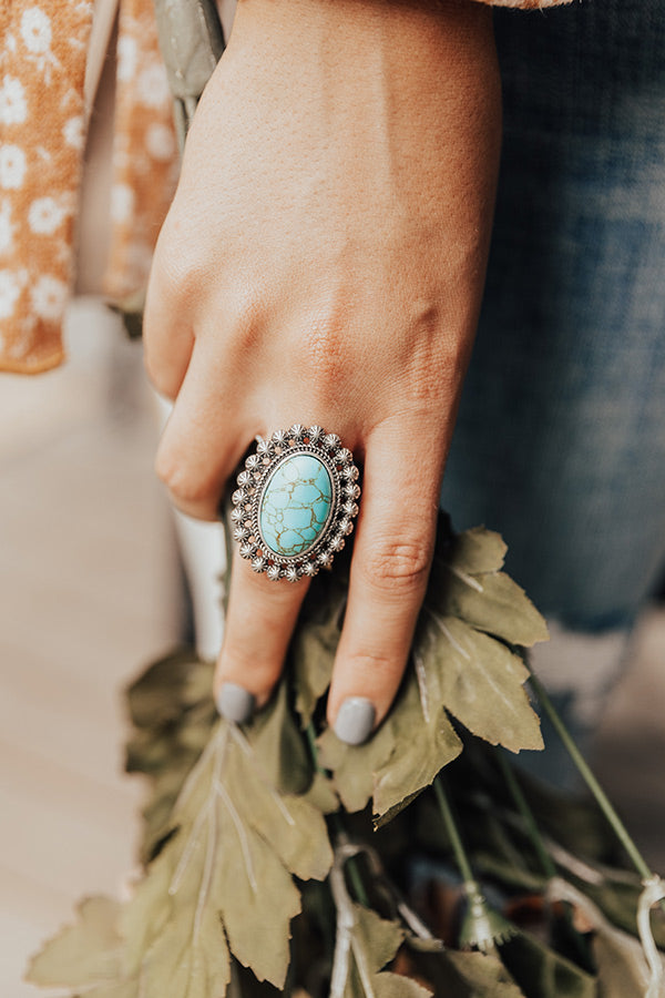 Cool Ambitions Ring In Turquoise-Beginning Fashion