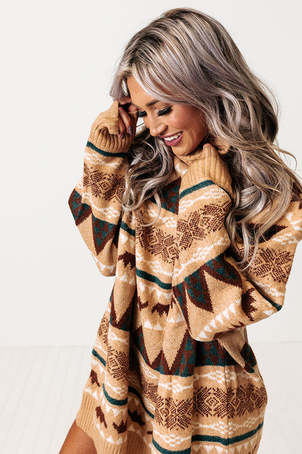 Bonfire S'mores Sweater Dress-Beginning Fashion