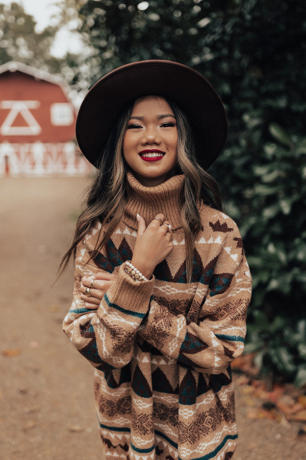 Bonfire S'mores Sweater Dress-Beginning Fashion