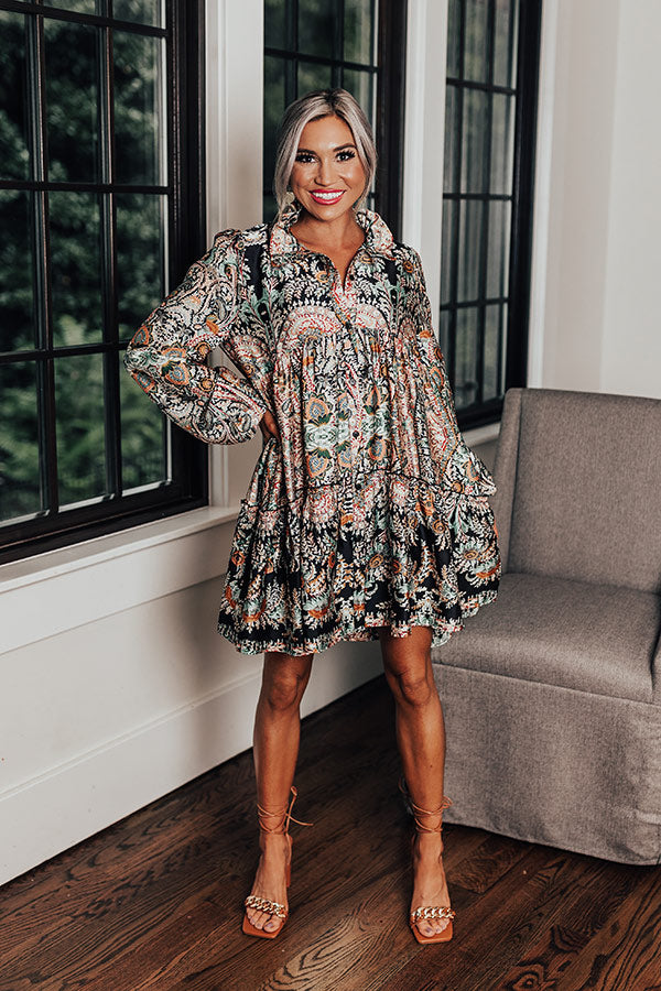 Happy Hour Fun Floral Shift Dress-Beginning Fashion