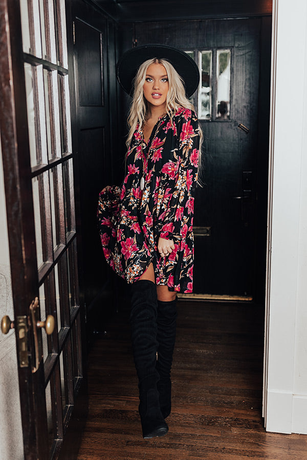 Broadway And Bubbly Floral Shift Dress-Beginning Fashion