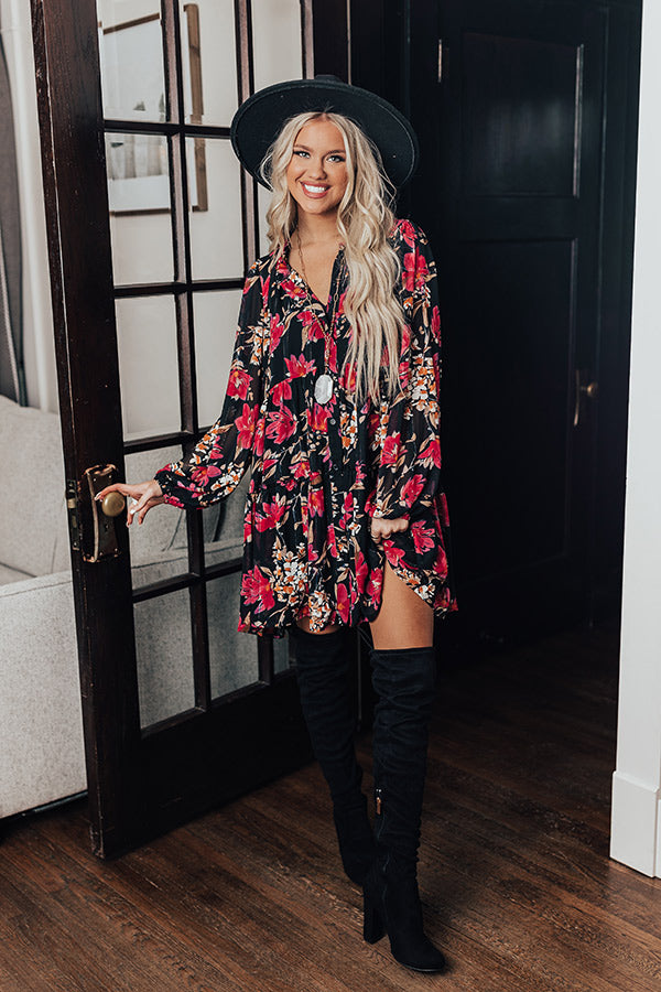 Broadway And Bubbly Floral Shift Dress-Beginning Fashion