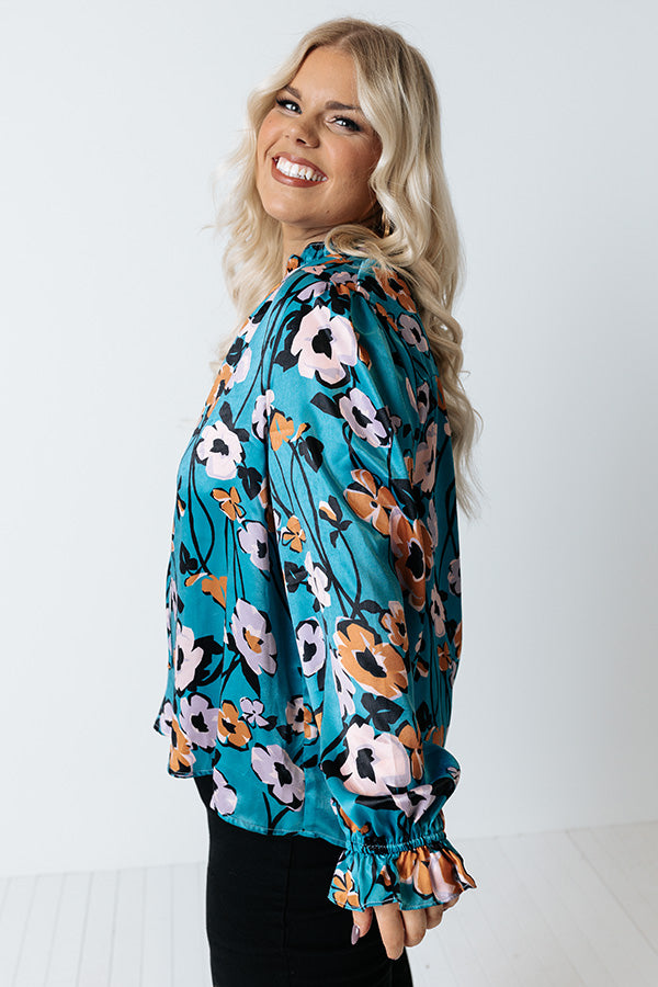 Cafe On Broadway Floral Shift Top Curves-Beginning Fashion