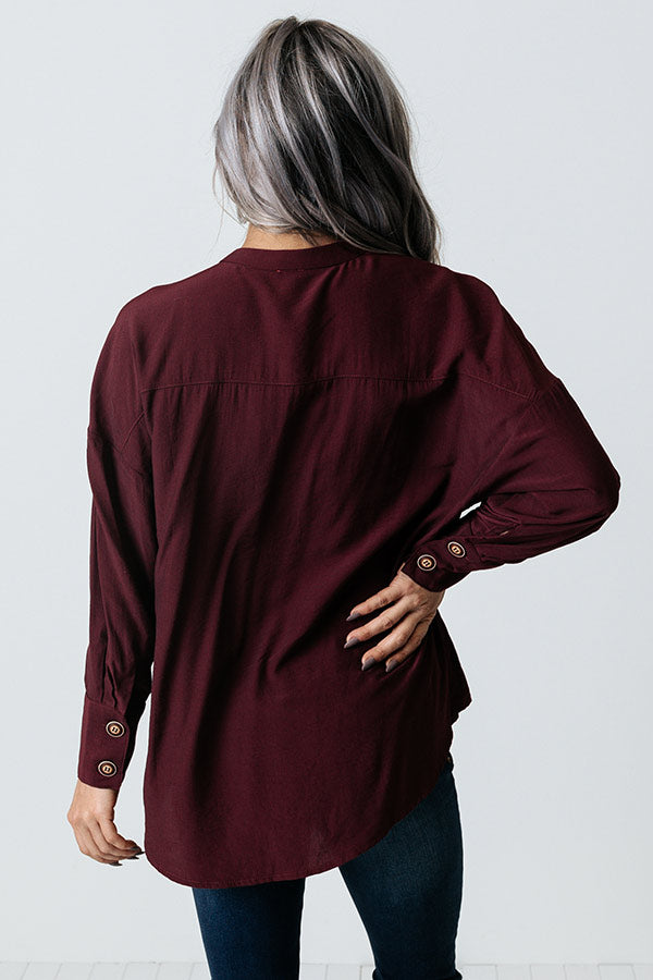 Balcony Nights Shift Top In Windsor Wine-Beginning Fashion