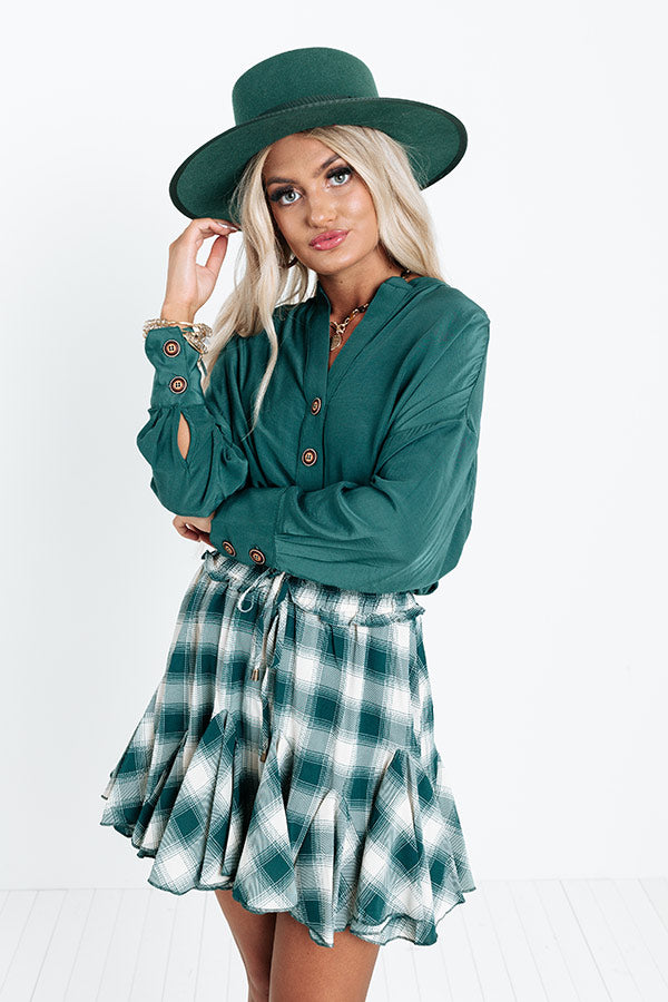 Balcony Nights Shift Top In Hunter Green-Beginning Fashion