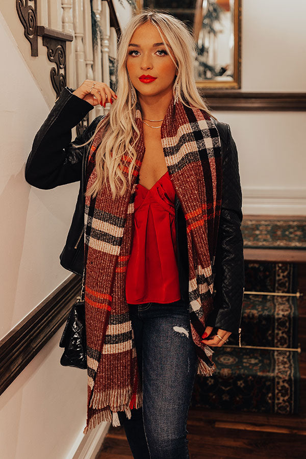 Brooklyn Views Scarf In Wine-Beginning Fashion