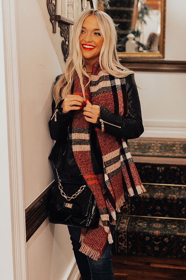 Brooklyn Views Scarf In Wine-Beginning Fashion