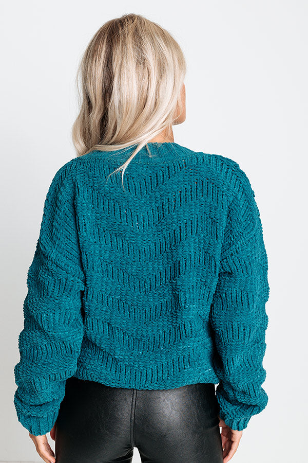 Bring On The Warmth Knit Sweater In Teal-Beginning Fashion