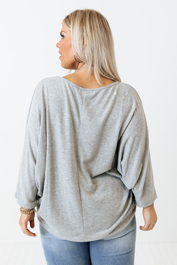 Calm And Curious Shift Top In Grey Curves-Beginning Fashion