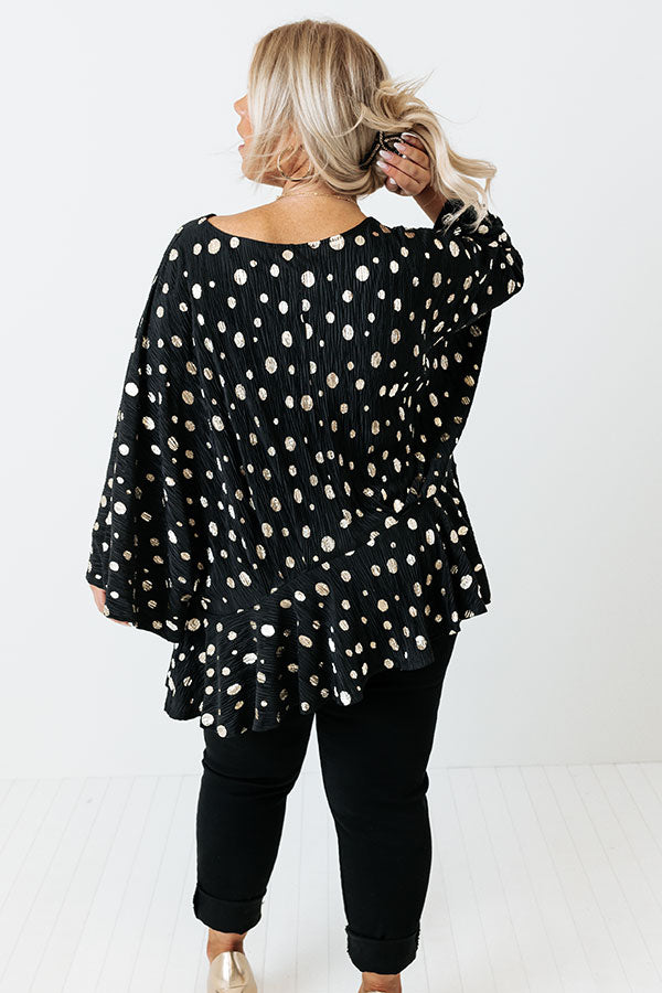 Chic Stomping Grounds Polka Dot Top in Black Curves-Beginning Fashion