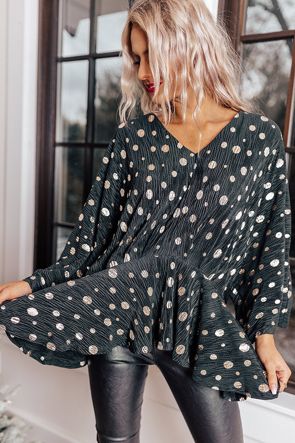 Chic Stomping Grounds Polka Dot Top in Black-Beginning Fashion