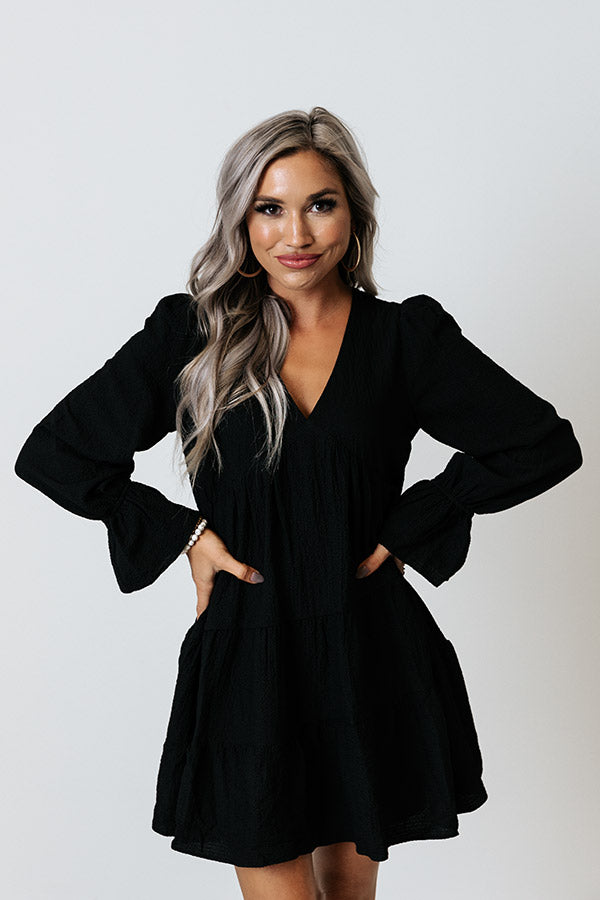 Beyond Blessed Babydoll Dress In Black-Beginning Fashion