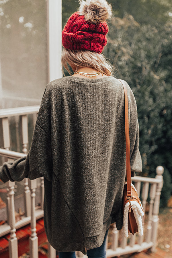 Brisk Stroll Tunic Sweatshirt in Deep Forest-Beginning Fashion