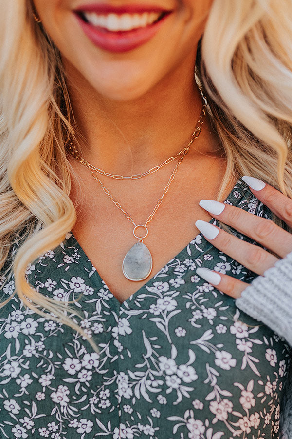 Get The Scoop Semi Precious Layered Necklace In Dark Grey-Beginning Fashion