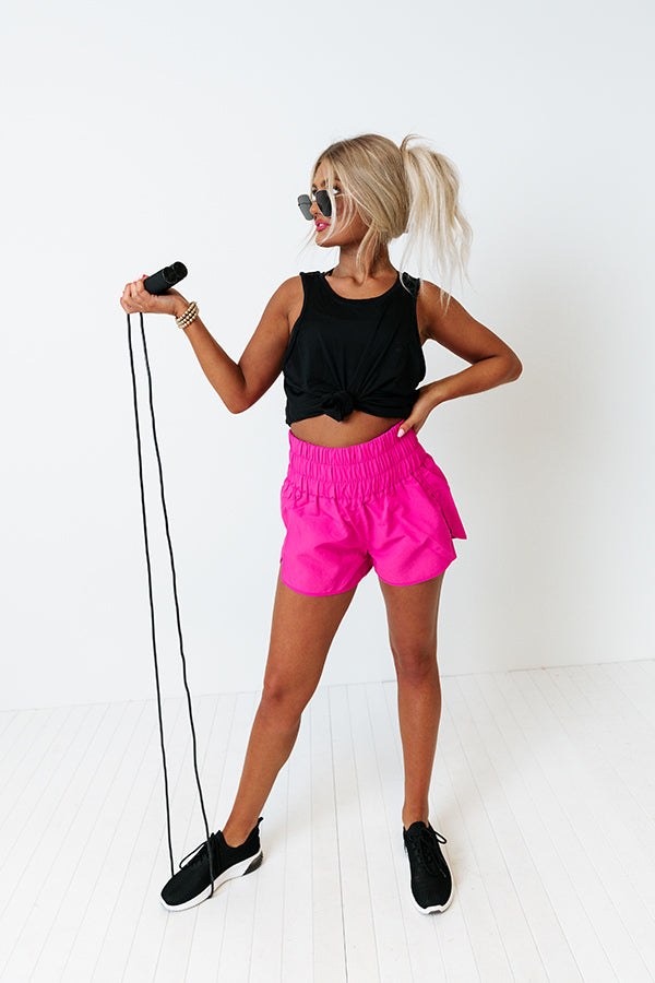 Back At It Again Shorts In Hot Pink-Beginning Fashion