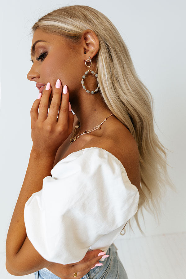 Beachside Stroll Semi Precious Earrings In Grey-Beginning Fashion