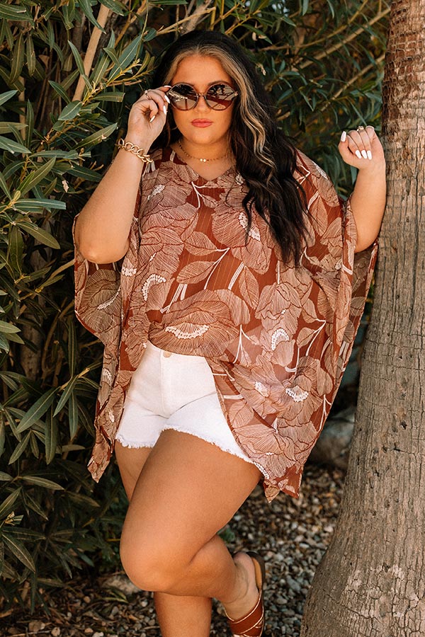 Beach Hustle Shift Tunic In Brown Curves-Beginning Fashion