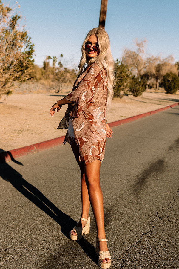 Beach Hustle Shift Tunic In Brown-Beginning Fashion