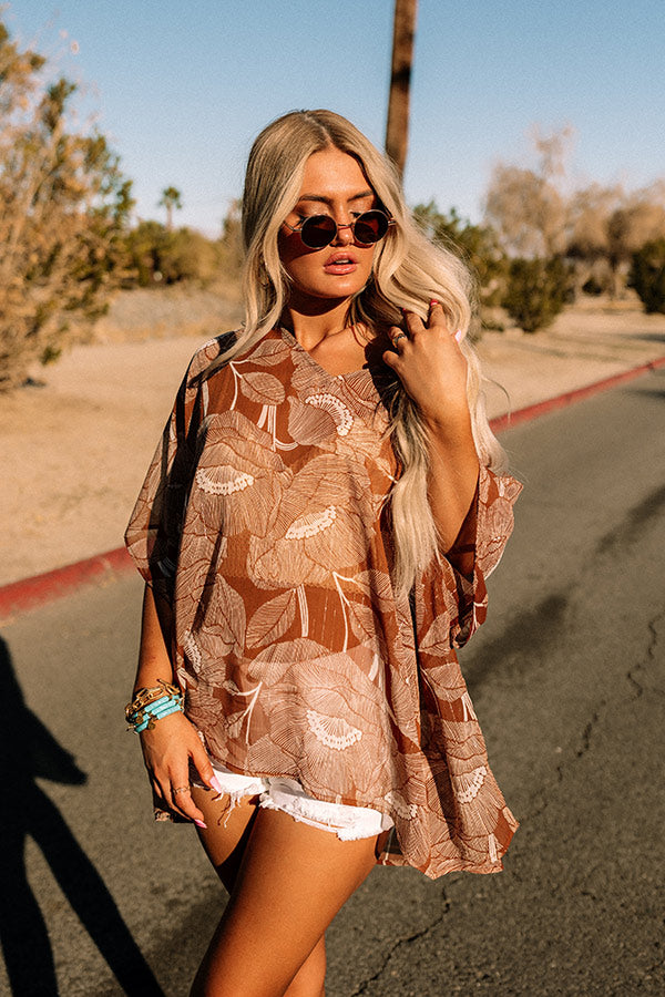 Beach Hustle Shift Tunic In Brown-Beginning Fashion