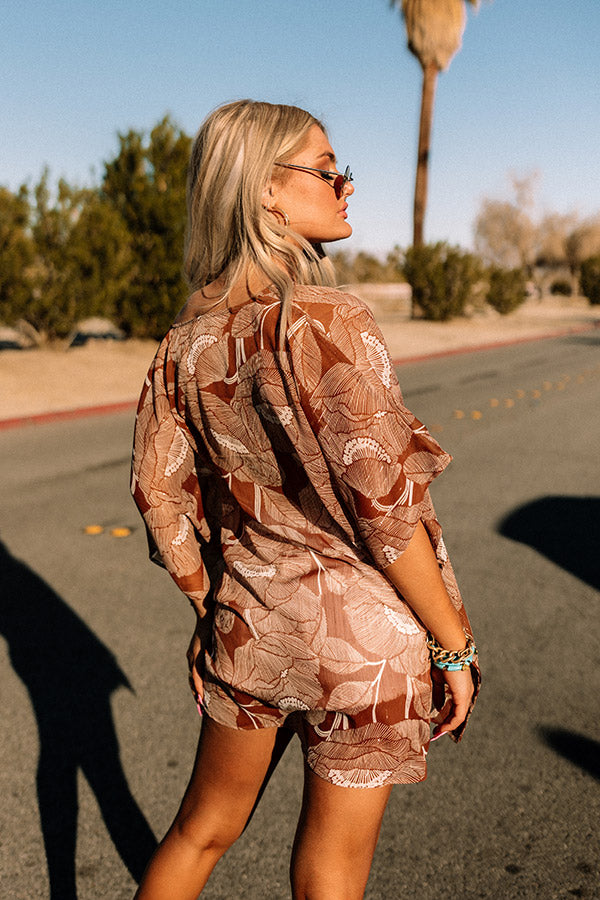Beach Hustle Shift Tunic In Brown-Beginning Fashion